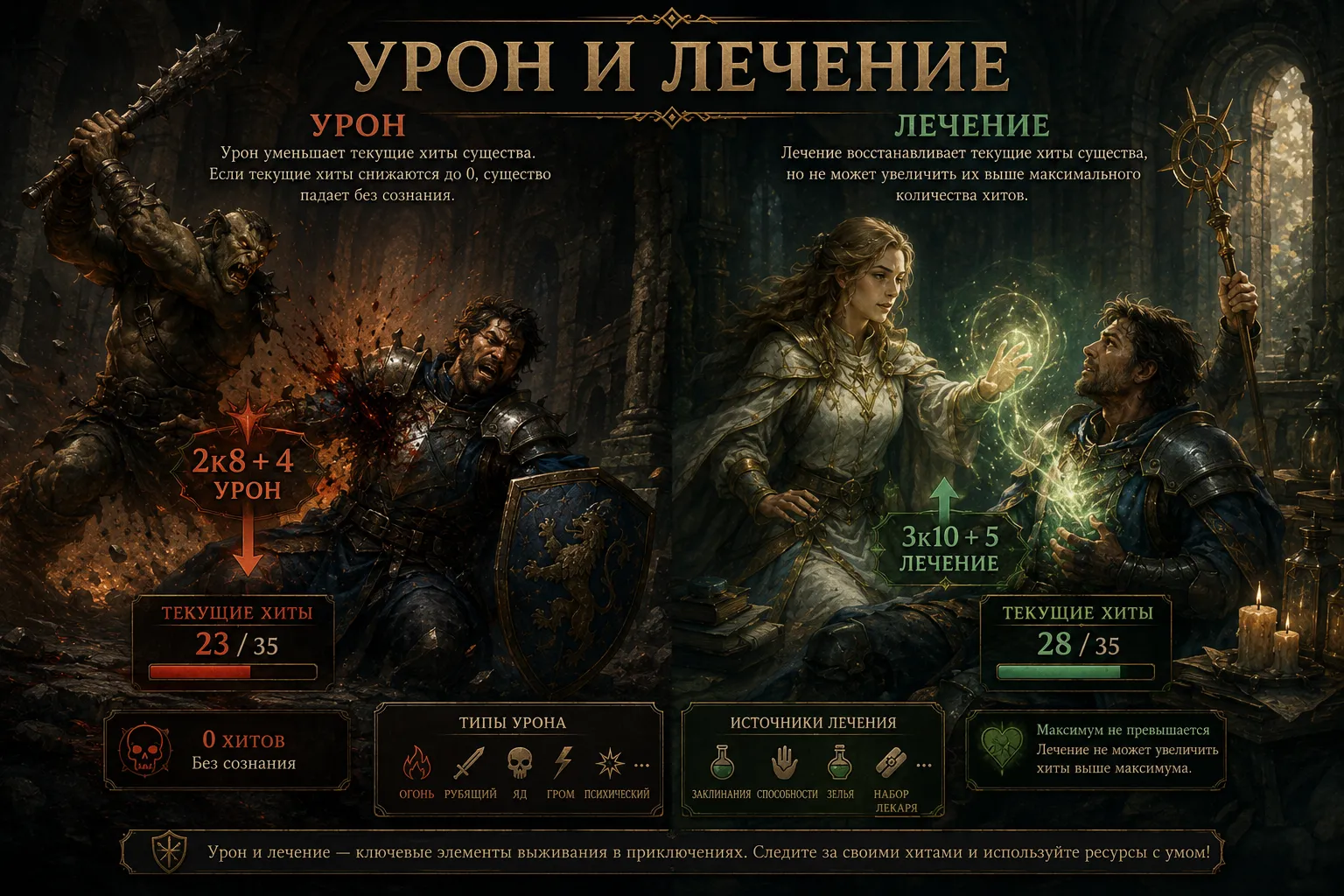 Урон и лечение