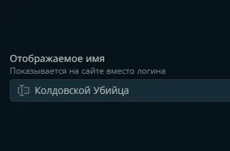 Новая функция: настройка отображаемого имени в профиле